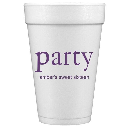 Big Word Party Styrofoam Cups
